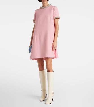 Vestido corto de Crepe Couture bordado | Valentino