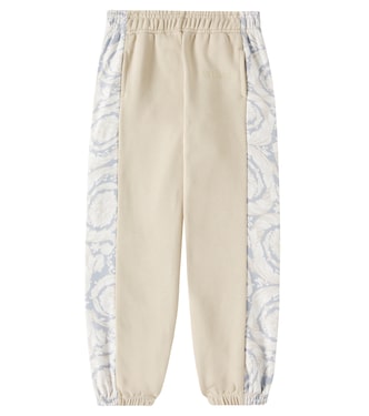 Barocco paneled cotton sweatpants | Versace Kids