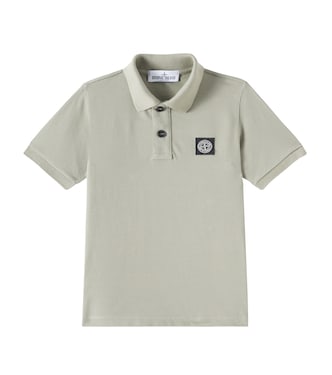 Cotton-blend piqué polo shirt | Stone Island Junior