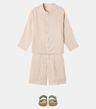 T-shirt e shorts in lino | Il Gufo