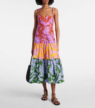 Robe midi Tropical Swing Mix en coton | Farm Rio