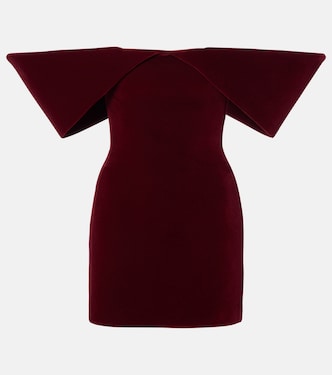 Off-Shoulder-Minikleid aus Samt | David Koma