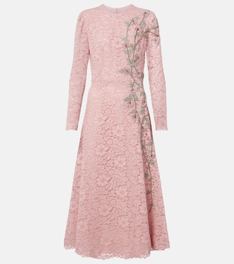 Robe midi Marlena brodée en dentelle | Costarellos