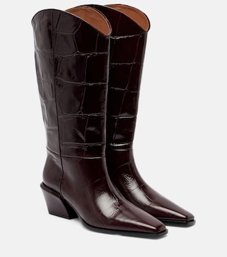 Bettina 25 croc-effect leather cowboy boots | Paris Texas