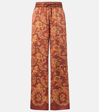 Seraphina printed silk wide-leg pants | Alémais