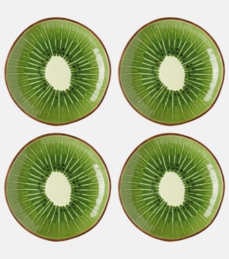 Set Tropical Fruits Kiwi aus vier Desserttellern | Bordallo Pinheiro