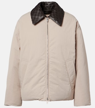 Daunenjacke Intrecciato mit Leder  | Bottega Veneta