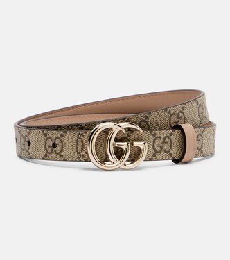 GG Marmont reversible canvas and leather belt | Gucci