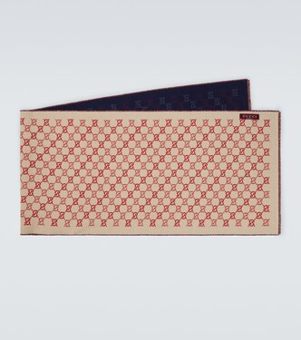 Écharpe GG réversible en jacquard de laine | Gucci