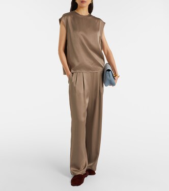 Dasha silk twill top | Asceno