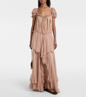 Ruffled silk gown | Chloé