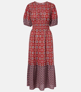 Maela printed cotton midi dress | Velvet