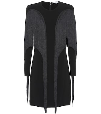 Fringe-trimmed crêpe minidress | Stella McCartney