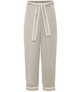 Pantaloni cropped in flanella di lana | Stella McCartney