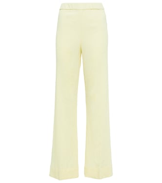 Pantalon ample à taille haute en coton mélangé | Jil Sander