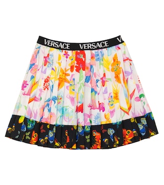 Jardin printed pleated skirt | Versace Kids