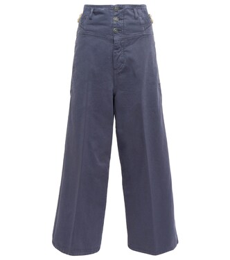 Jeans anchos de tiro alto cropped | Etro