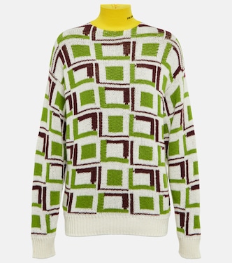 Jersey de cuello alto de punto intarsia | Prada