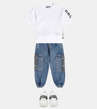 T-Shirt aus Baumwoll-Jersey | Balmain Kids