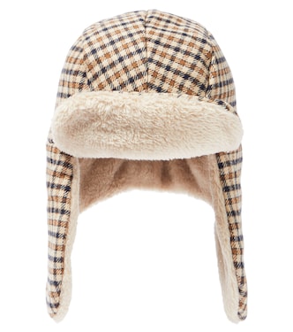 Cappello in misto cotone a quadri | Il Gufo