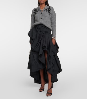Asymmetric ruffled taffeta maxi skirt  | Erdem