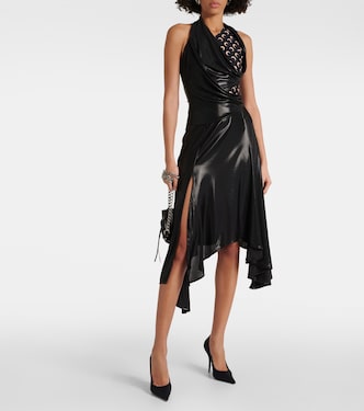 Regenerated Moon draped jersey midi dress | Marine Serre