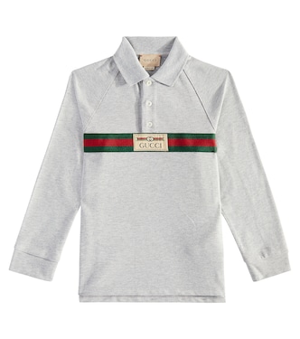 Web cotton-blend polo sweater | Gucci Kids