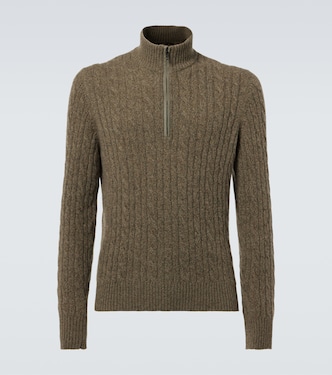 Cable-knit cashmere half-zip sweater | Loro Piana