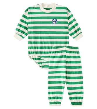 Body e pantaloni in cotone a righe | Mini Rodini