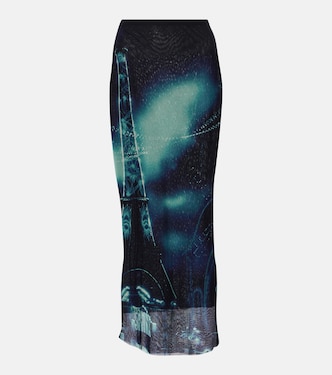 Falda midi de malla estampada | Jean Paul Gaultier
