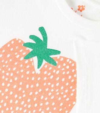 T-shirt in cotone con glitter e volant | Fábula