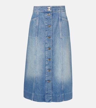 Falda midi en denim | Valentino