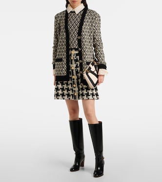 Toute La V virgin wool jacquard cardigan | Valentino