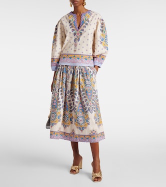 Falda midi de algodón con paisley | Etro