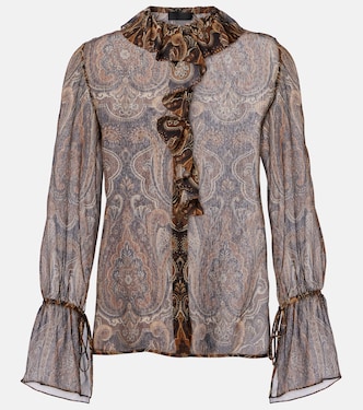 Cecily paisley silk chiffon blouse | Nili Lotan
