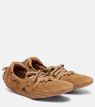 Leather-trimmed suede sneakers | Acne Studios