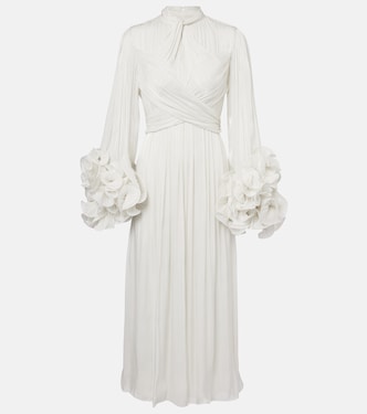 Ruffled pleated gown | Costarellos