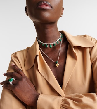 Pendentif en or 18 ct, diamants jaunes et émeraudes | Kamyen