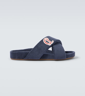 Bizzu embroidered logo slides | Christian Louboutin