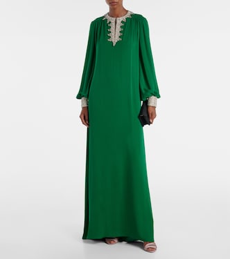 Robe longue en soie à ornements | Valentino