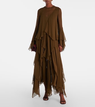 Draped silk organza gown | Zimmermann
