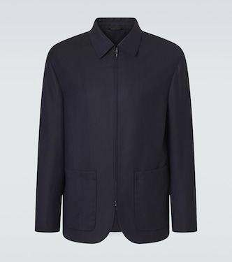 Chevron wool and cashmere-blend jacket | Giorgio Armani