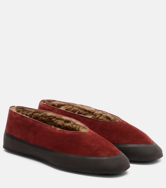 Apres Ski shearling-lined suede flats | Le Monde Béryl
