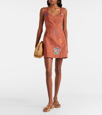 Dusty embroidered cotton minidress | Alémais