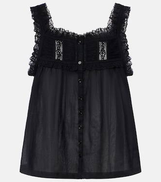 Fidella lace-trimmed cotton top | Dôen