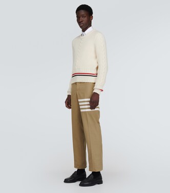 Pantalon 4-bar en sergé de coton | Thom Browne