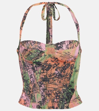 Top bustier estampado con cuello halter | Roberta Einer