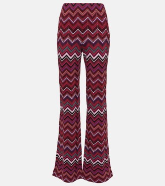 Pantalones flared de tiro alto en zigzag | Missoni