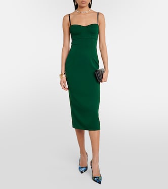 Vestido bustier midi de charmeuse de mezcla de seda | Dolce&Gabbana