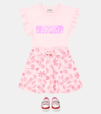 Cotton T-shirt and skirt set | Moschino Kids
